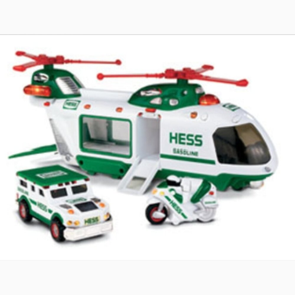 2001 Hess Helicopter with Motorcycle and Cruiser NWT